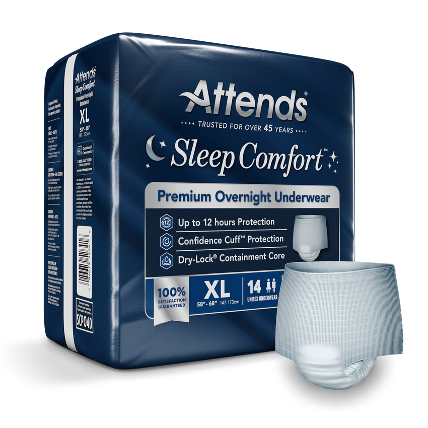 Attends Sleep Comfort Premium Overnight Underwear, X-Large