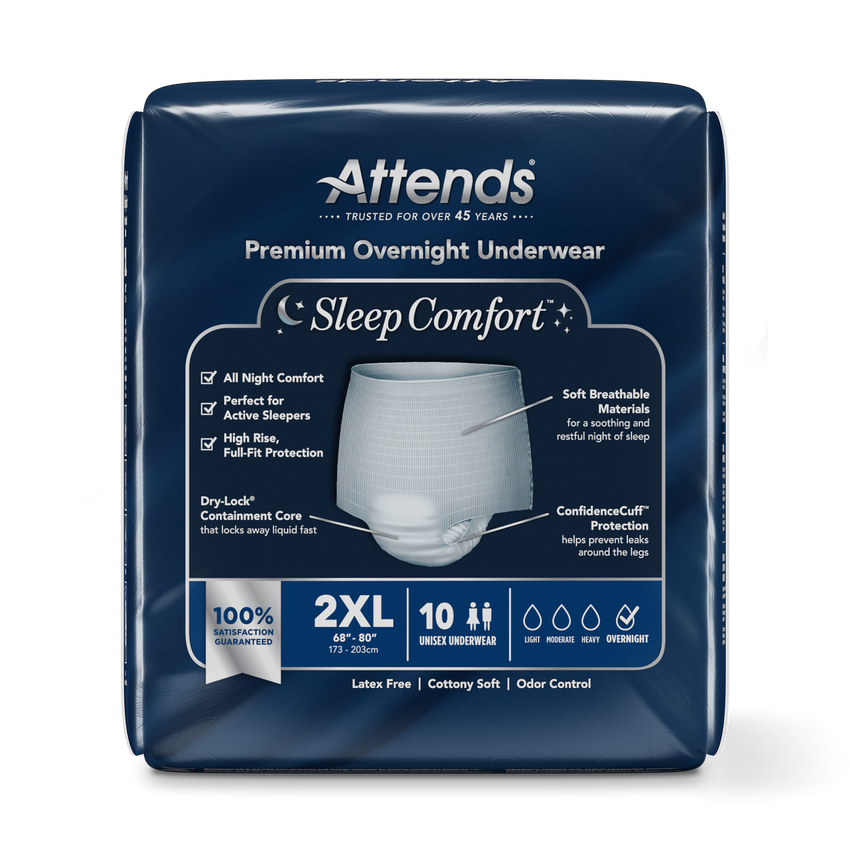 Attends Sleep Comfort Premium Overnight Underwear, 2XL