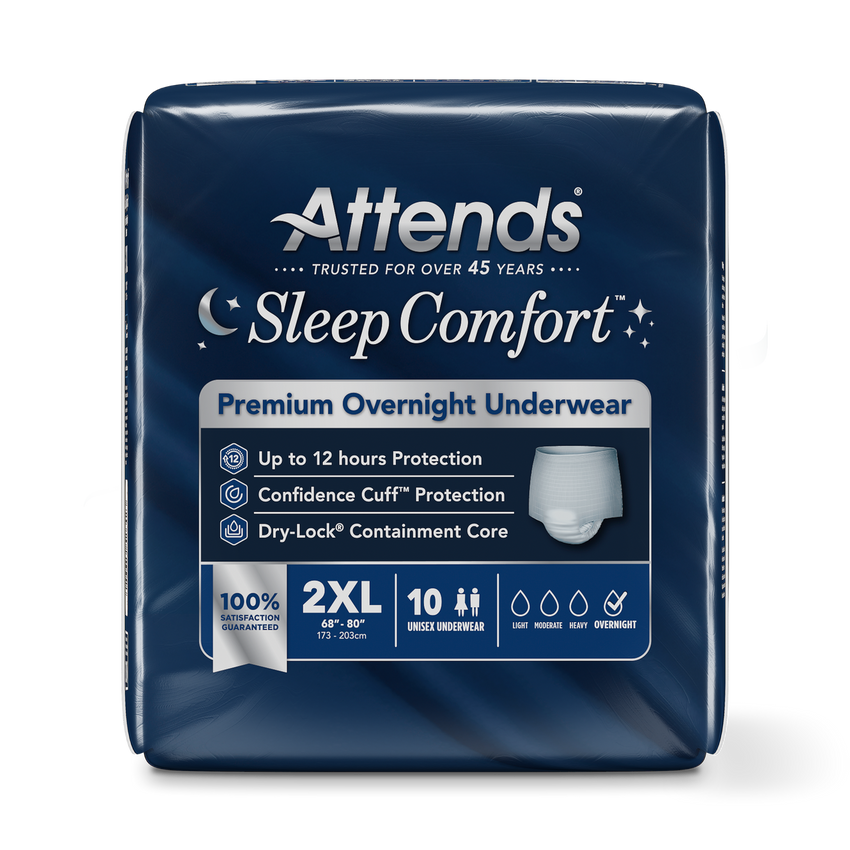 Attends Sleep Comfort Premium Overnight Underwear, 2XL