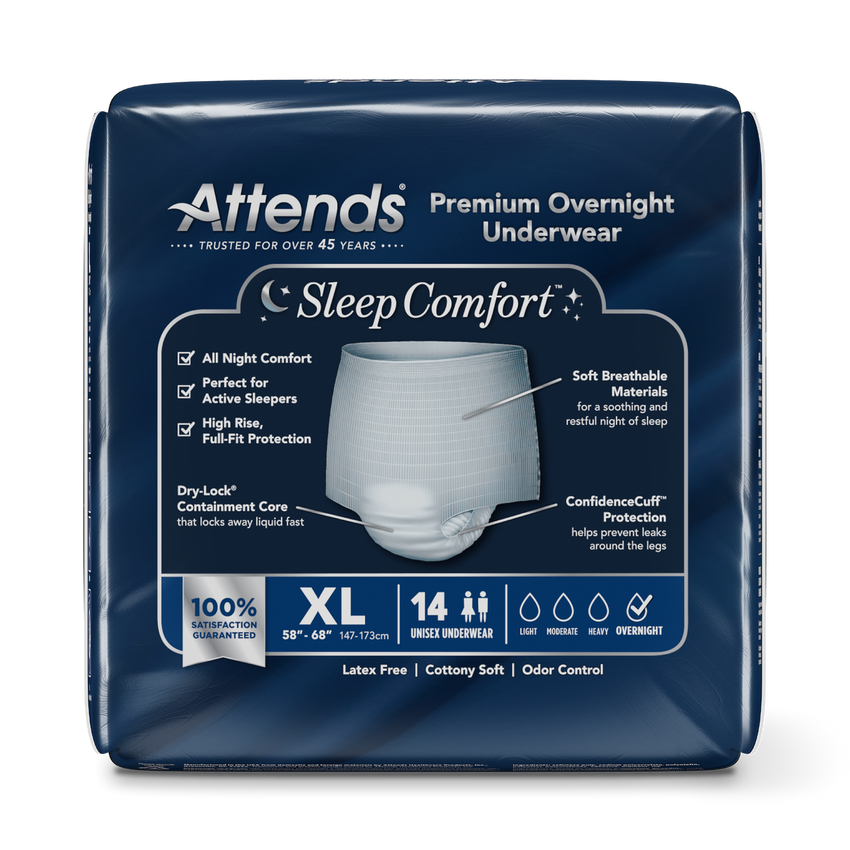 Attends Sleep Comfort Premium Overnight Underwear, X-Large