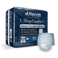 Attends Sleep Comfort Premium Overnight Underwear, Medium