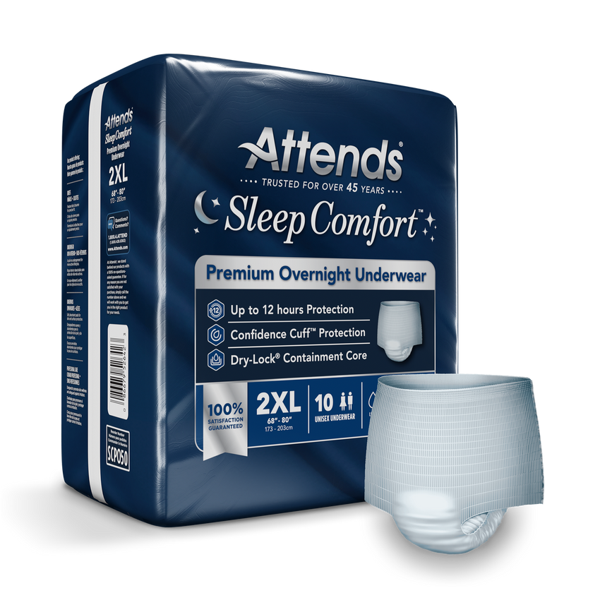 Attends Sleep Comfort Premium Overnight Underwear, 2XL