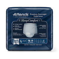 Attends Sleep Comfort Premium Overnight Underwear, Large