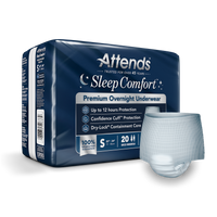 Attends Sleep Comfort Premium Overnight Underwear, Small