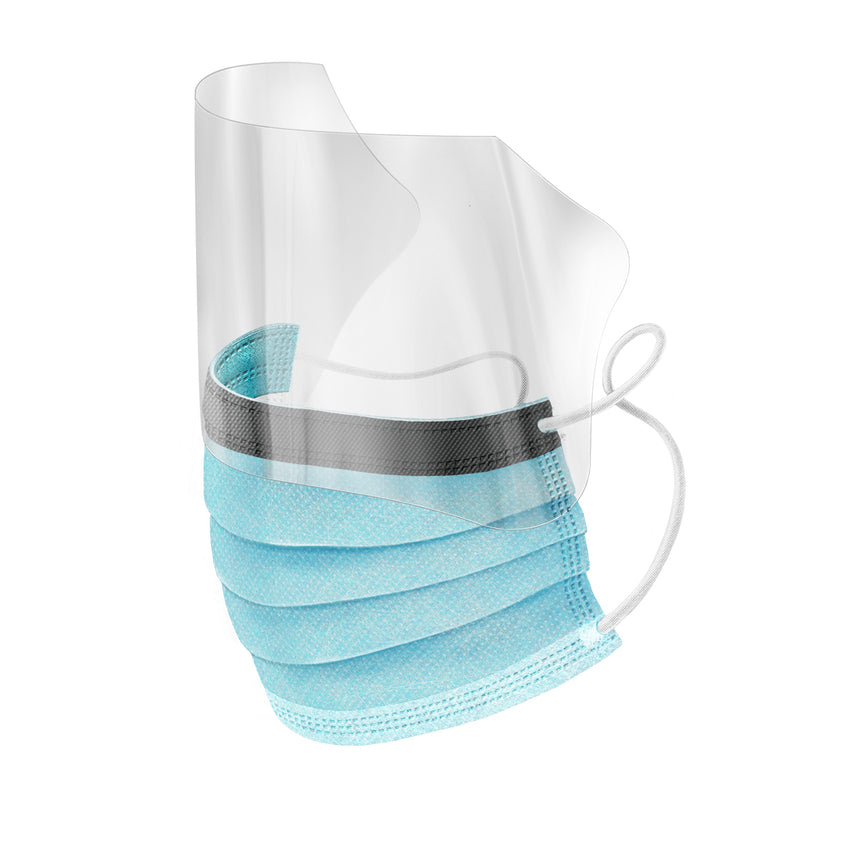 Alliance Level-2 Surgical Face Mask with Ear Loops and Faceshield Blue