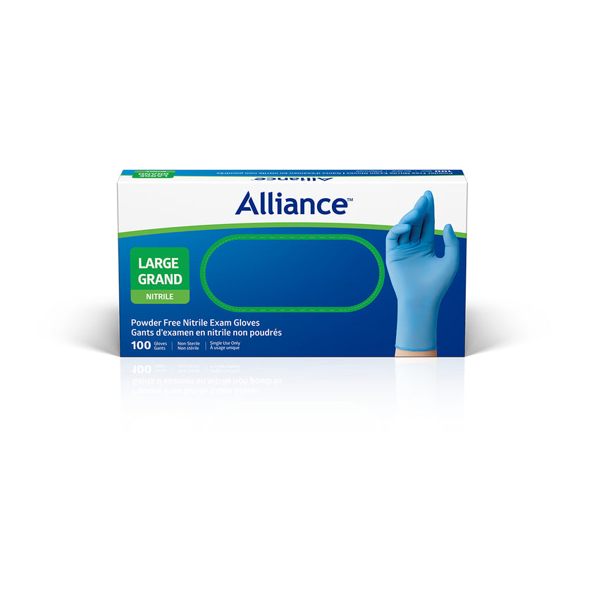 Alliance Powder-Free Nitrile Exam Glove Blue -  Large