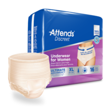 Attends Discreet Women's Incontinence Underwear - XL 58"-68"