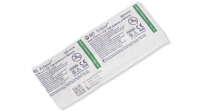 BD Eclipse Syringe with Safety Needle 3cc  21 G x 1-1/2"