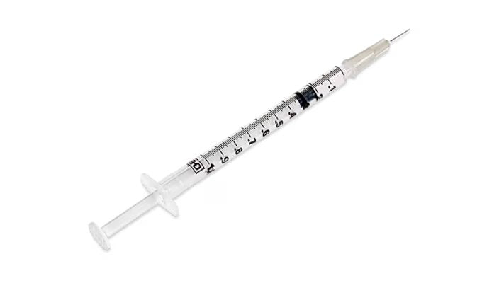 BD Syringe with Standard Hypodermic Needle 1cc 27 G x 3/8" Intradermal Bevel