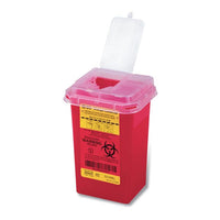 BD Phlebotomy Sharps Collector 1 qt with Needle Ports Red