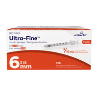 BD Ultra-Fine Insulin Syringe 31 G x 6mm 0.3mL