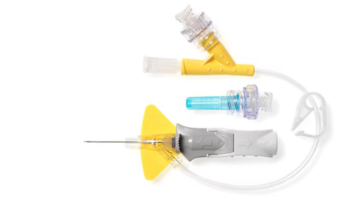 BD Nexiva Closed IV Catheter System with BD Q-Syte Needle-Free Connector Dual Port 24 G x 0.56"  Yellow