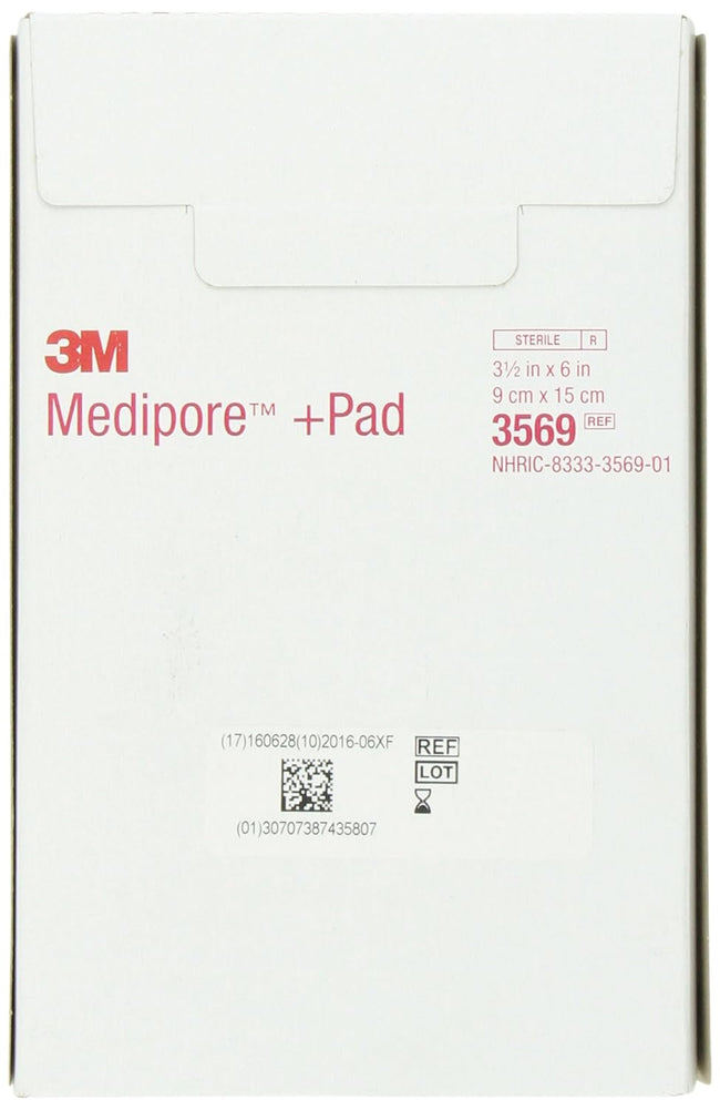 3M Medipore +Pad Sterile Porous Adhesive Dressing 3.5" x 6"