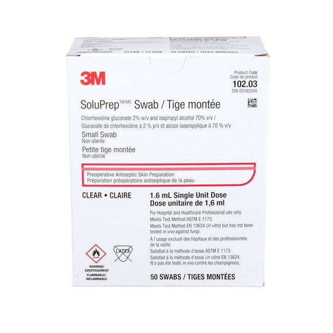 SoluPrep QD IV Swab with 2% Chlorhexidine and 70% Alcohol Small 1.6mL Clear