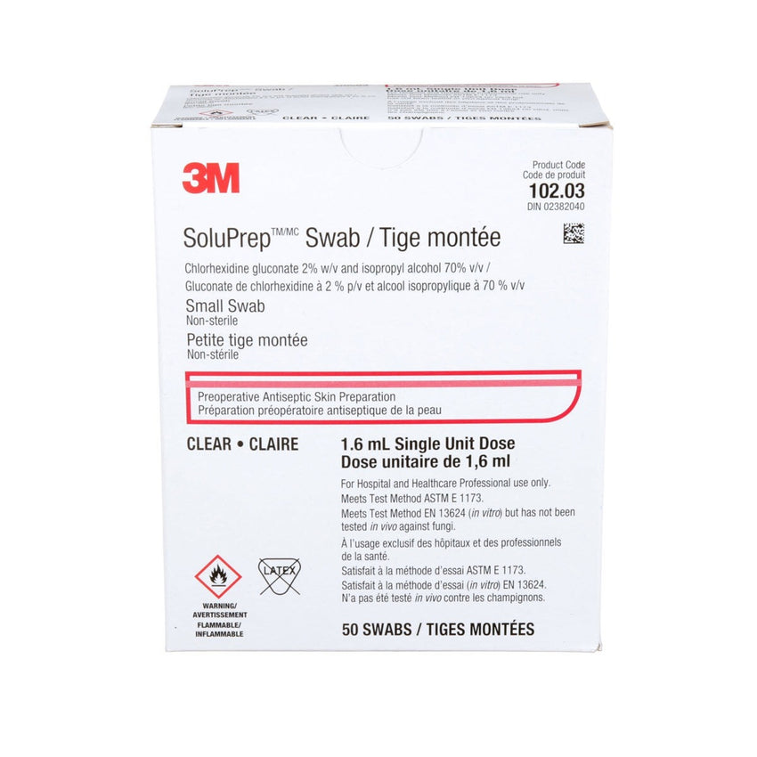 SoluPrep QD IV Swab with 2% Chlorhexidine and 70% Alcohol Small 1.6mL Clear