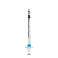 Sol-Care Snap Syringe with Fixed Safety Needle 1cc  27G x 1/2" Grey