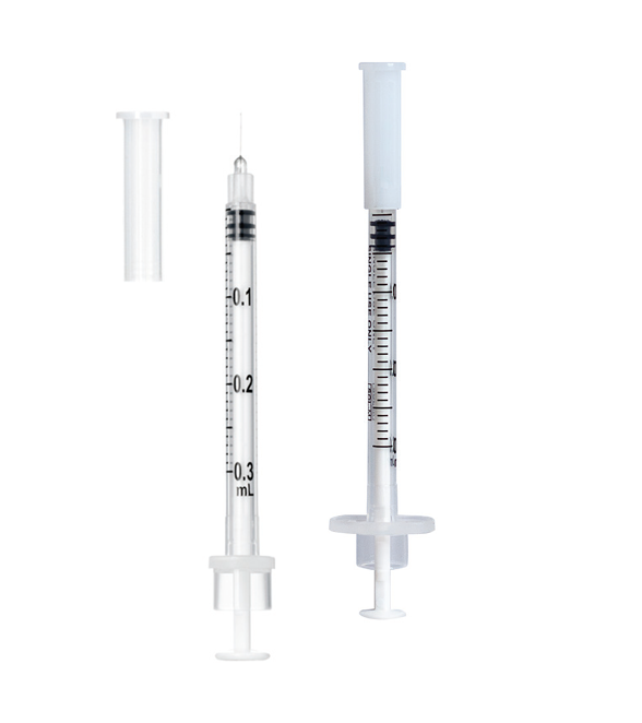 Sol-M Cosmetic Syringe with Fixed Needle 0.3cc 31 G x 5/16" Insulin Only