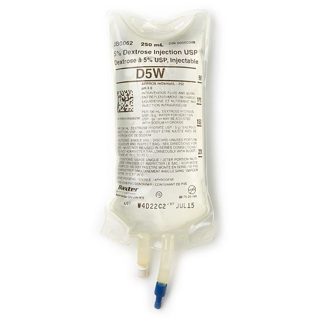Baxter Dextrose 5% Injection Solution USP 250 mL Bag