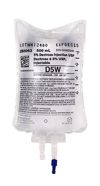 Baxter Dextrose 5% Injection Solution USP 500 mL Bag