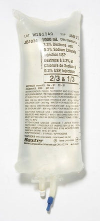 Baxter Dextrose 3.3% and Sodium Chloride 0.3% Injection Solution USP 1000 mL Bag