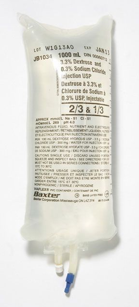 Baxter Dextrose 3.3% and Sodium Chloride 0.3% Injection Solution USP 1000 mL Bag