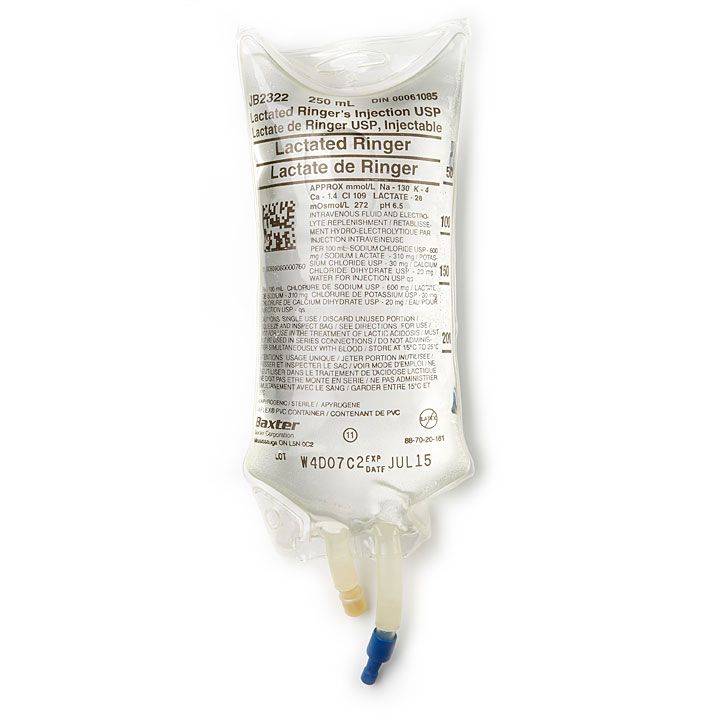 Baxter Lactated Ringer’s Injection Solution USP 250 mL Bag