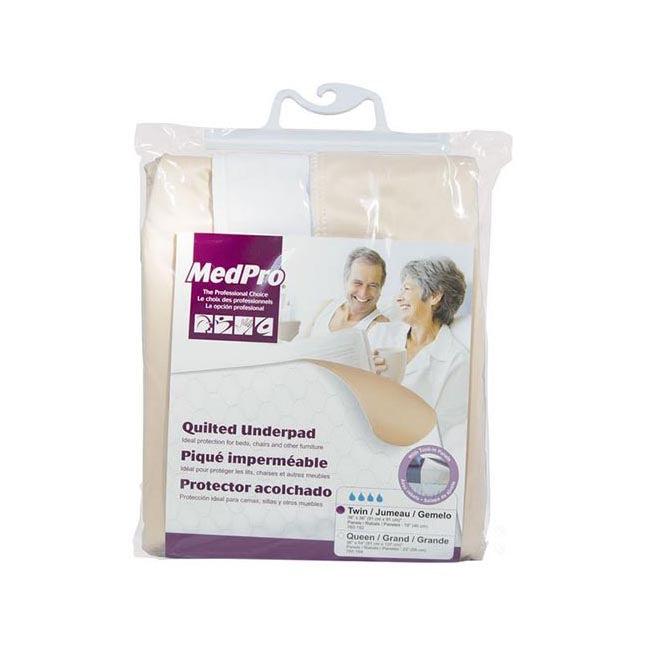AMG Medical MedPro Quilted Underpad, with Tuck-In Panel, White