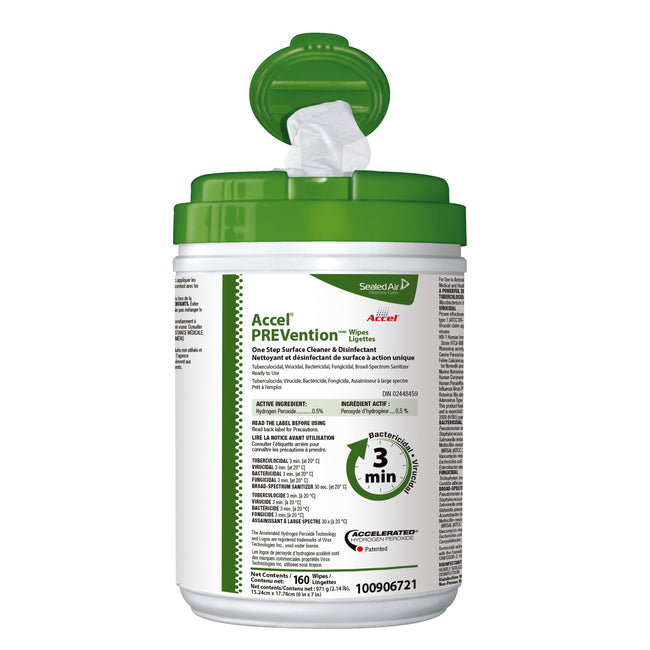 Accel Virox PREVention Disinfectant Wipe 3 Minute 6" x 7"