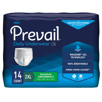Prevail Maximum-Absorbency Incontinence Underwear for Men - 2XL 64"-80"
