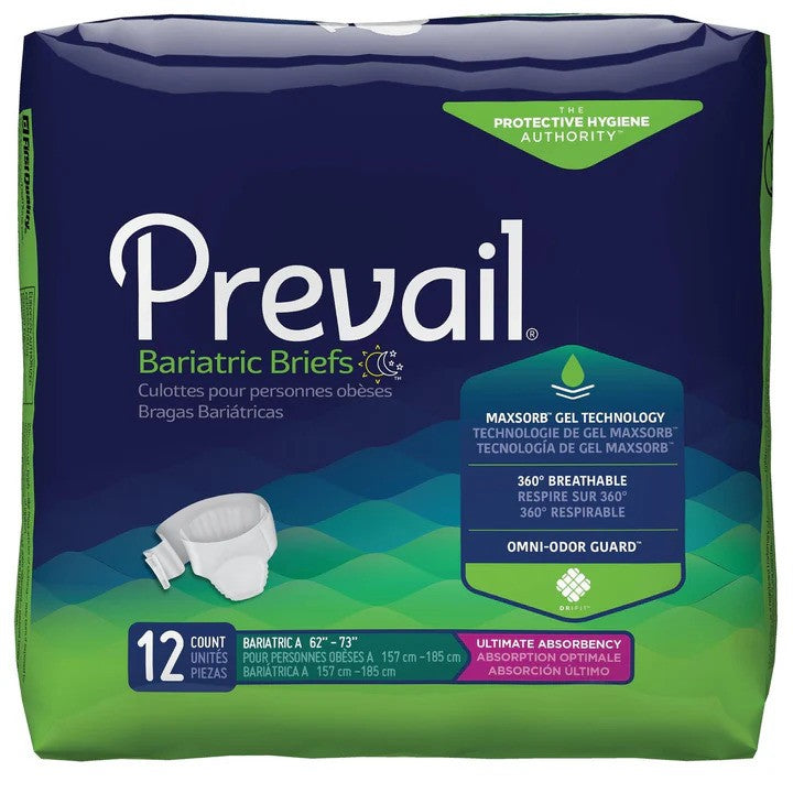 Prevail Bariatric Briefs - Size B, 70" up to 100" White Bariatric