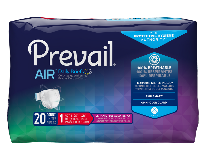 Prevail BREEZERS360 Briefs - Size 2, L/XL 45″-62″ Blue