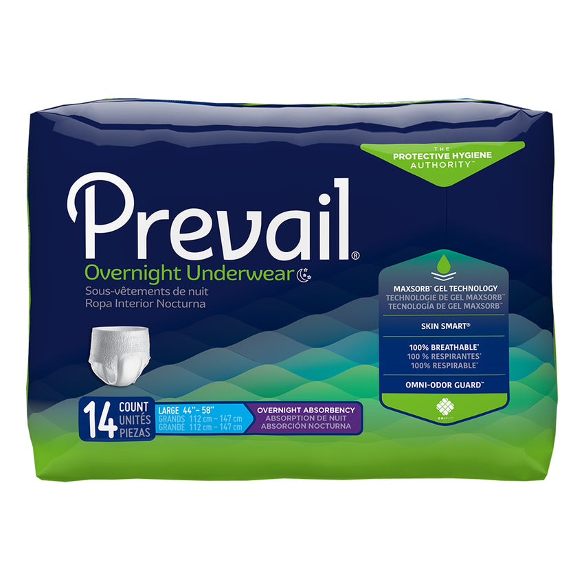 Prevail Overnight Incontinence Underwear - L 44"-58"