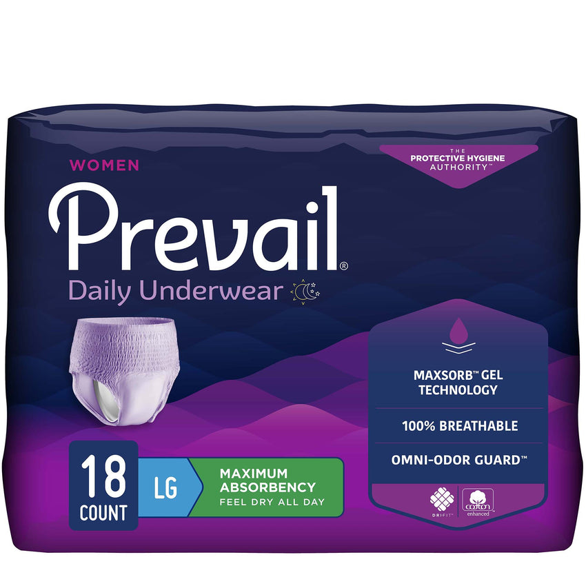 Prevail Maximum-Absorbency Incontinence Underwear for Women - L 38"-50"