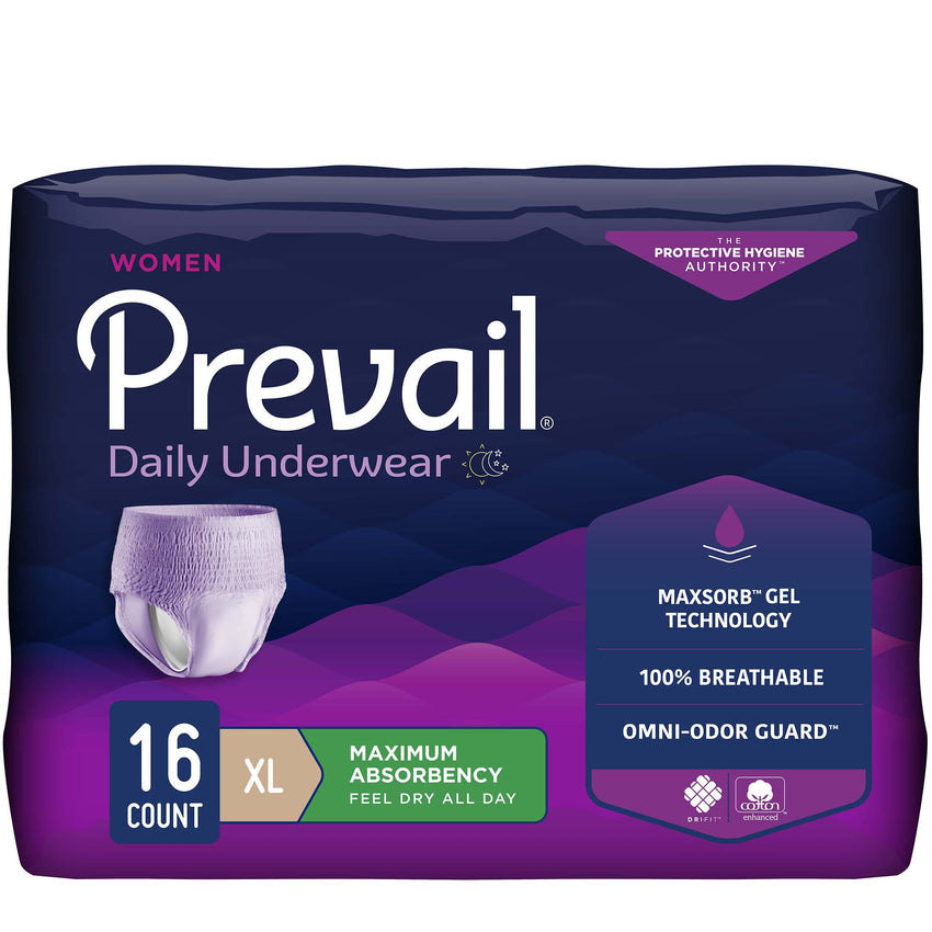 Prevail Maximum-Absorbency Incontinence Underwear for Women - XL 48"-64"
