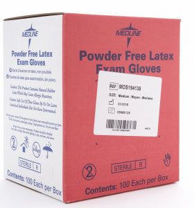 Medline Sterile Powder-Free Latex Exam Glove Beige Medium Individual