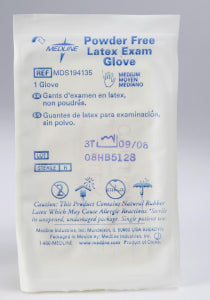 Medline Sterile Powder-Free Latex Exam Glove Beige Large Individual