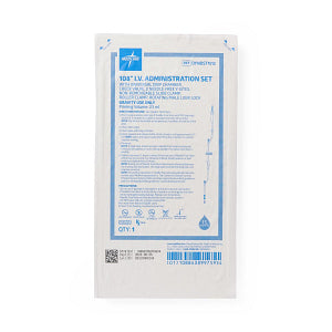 Medline IV Administration Sets with Needle-Free Y-Sites with 2 Needle-Free Ports 15 Drop 108" Long Soft Tubing