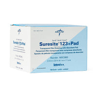 Medline Suresite 123+ Pad Transparent Film Dressing with Absorbent Pad 2.375" x 2.75"