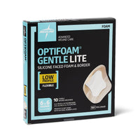 Medline Optifoam Gentle Lite Silicone Adhesive Foam Dressing with Border 6" x6"