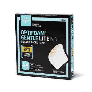 Medline Optifoam Gentle Lite Silicone Foam Dressing without Border 6" x 6"