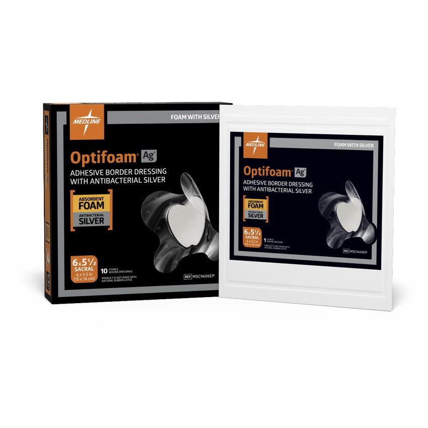 Medline Optifoam Ag Silver Adhesive Foam Dressing 6" x 5.5"