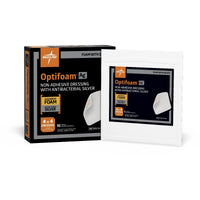 Medline Optifoam Ag Silver Non-Adhesive Foam Dressing 4" x 4"
