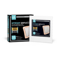 Medline Optifoam Gentle Ag Silver Silicone Adhesive Foam Dressing with Border 4" x 4"