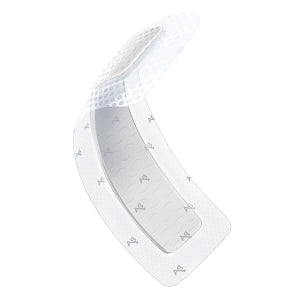 Medline Optifoam Gentle Ag Silver Silicone Adhesive Foam Dressing with Border 4" x 10"