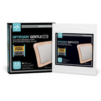 Medline Optifoam Gentle Ag Silver Silicone Adhesive Foam Dressing with Border 6" x 6"