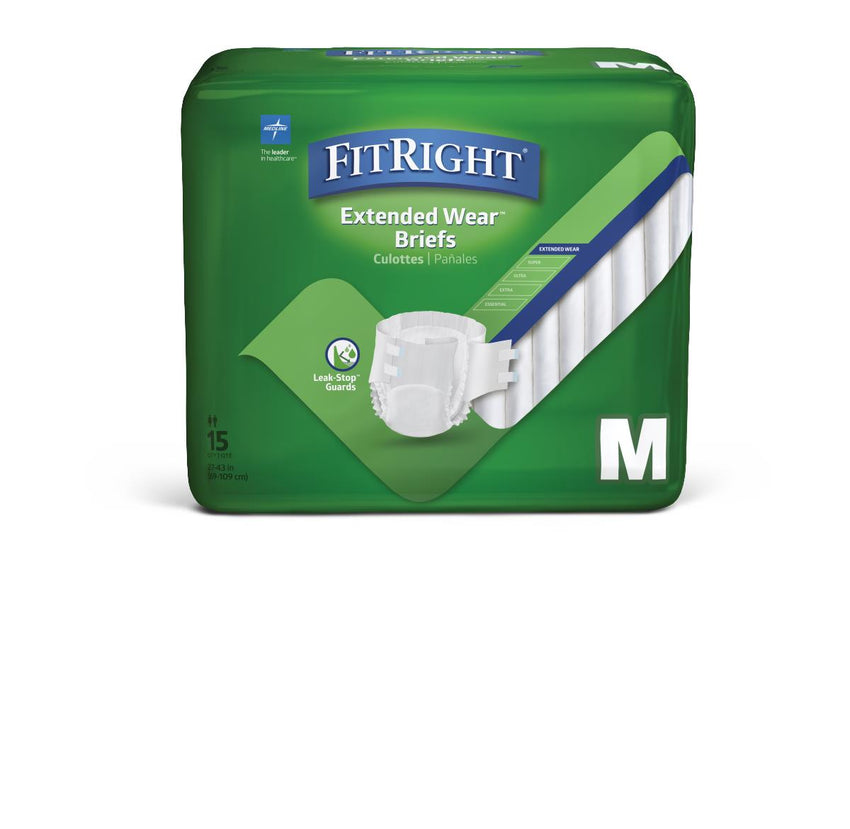 Medline Extended-Wear High-Capacity Adult Incontinence Brief - M 27"-43"