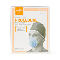 Medline Level-1 Molded Face Mask Blue