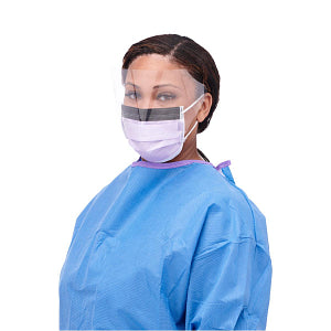 Medline Level-3 Surgical Face Mask with Ear Loops and Faceshield Lilac