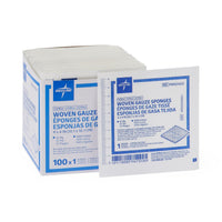 Medline Economical Sterile Woven Gauze Sponge; 12-Ply  4" x 4"