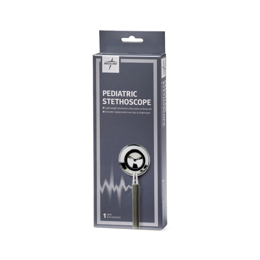Medline Aluminum Dual-Head Pediatric Stethoscope; Gray